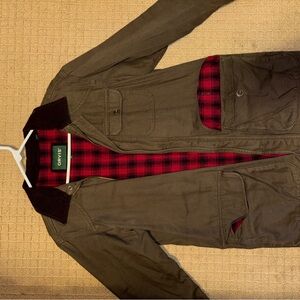 Orvis Light Field Coat with red plaid lining